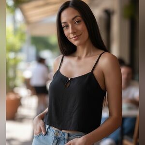 NWT Free People Black Crop Top Size XL